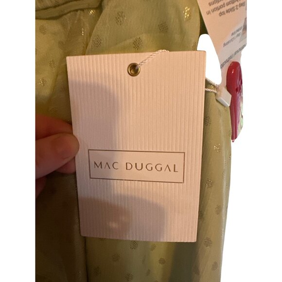 Mac Duggal Light Green Polka Dot Ruffle Dress 70163 Size 4 Polyester - Picture 8 of 10